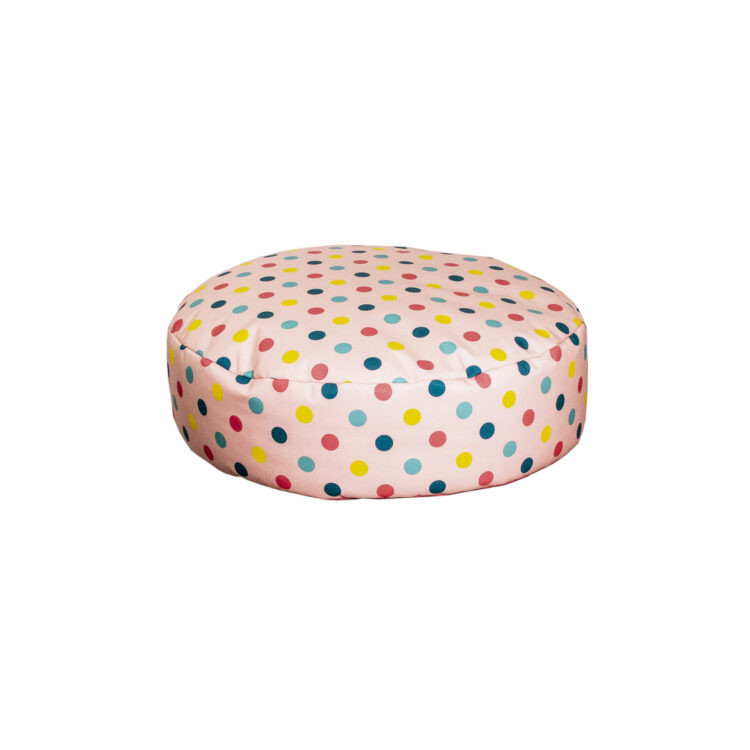 fotoliu puf rotund dots roz